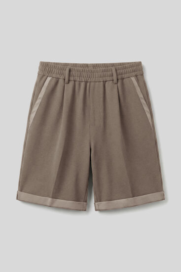 Koyu Bej Rahat Form Fit Basic Kemer Detaylı Erkek Şort - 81285 - TOMMYLIFE (1)