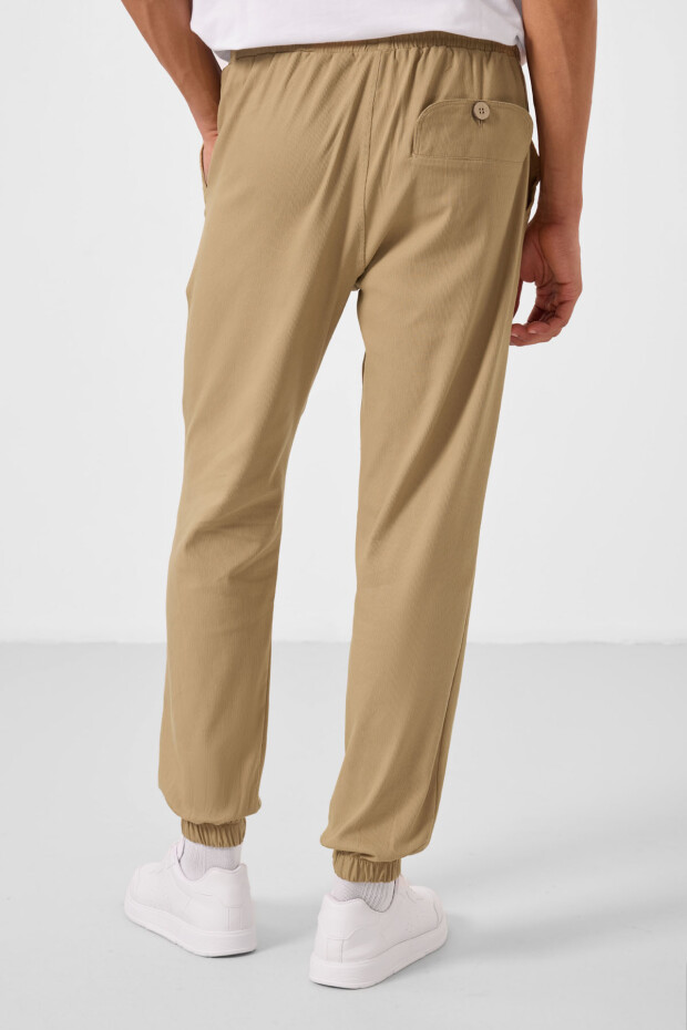 Koyu Bej Standart Fit Dokuma Hafif Esnek Chino Erkek Pantolon - 82176 - 7