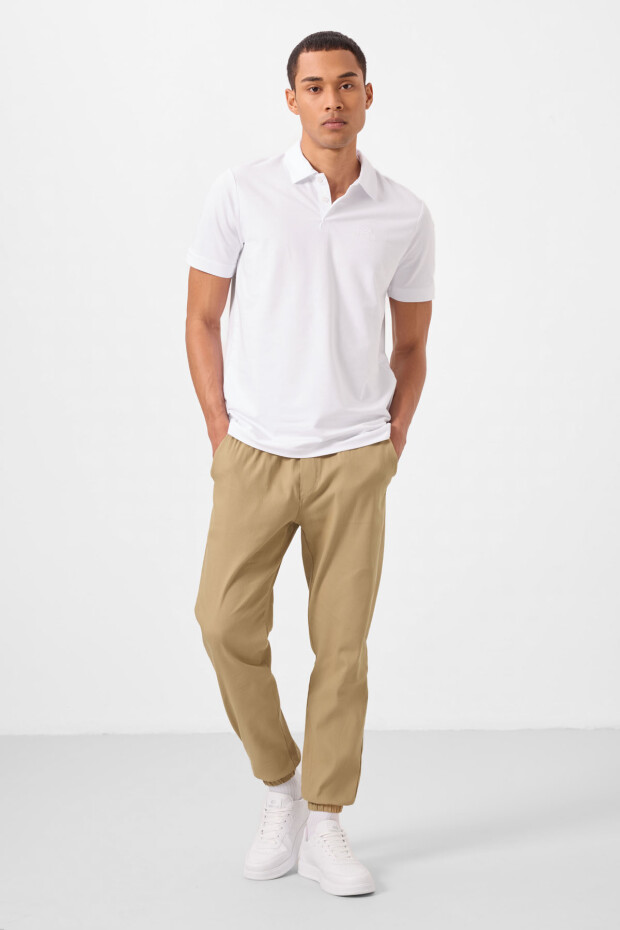 Koyu Bej Standart Fit Dokuma Hafif Esnek Chino Erkek Pantolon - 82176 - 5