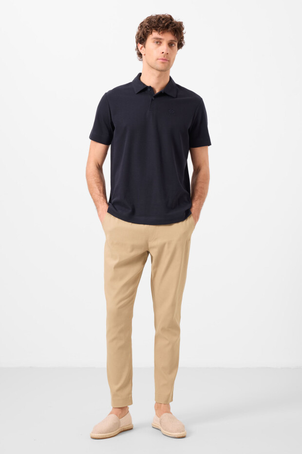Koyu Bej Standart Fit Dokuma Hafif Esnek Chino Erkek Pantolon - 82177 - 5
