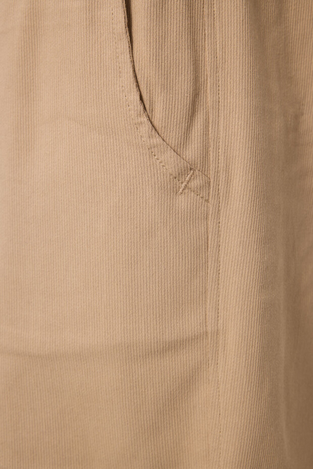 Koyu Bej Standart Fit Dokuma Hafif Esnek Chino Erkek Şort - 81289 - 4