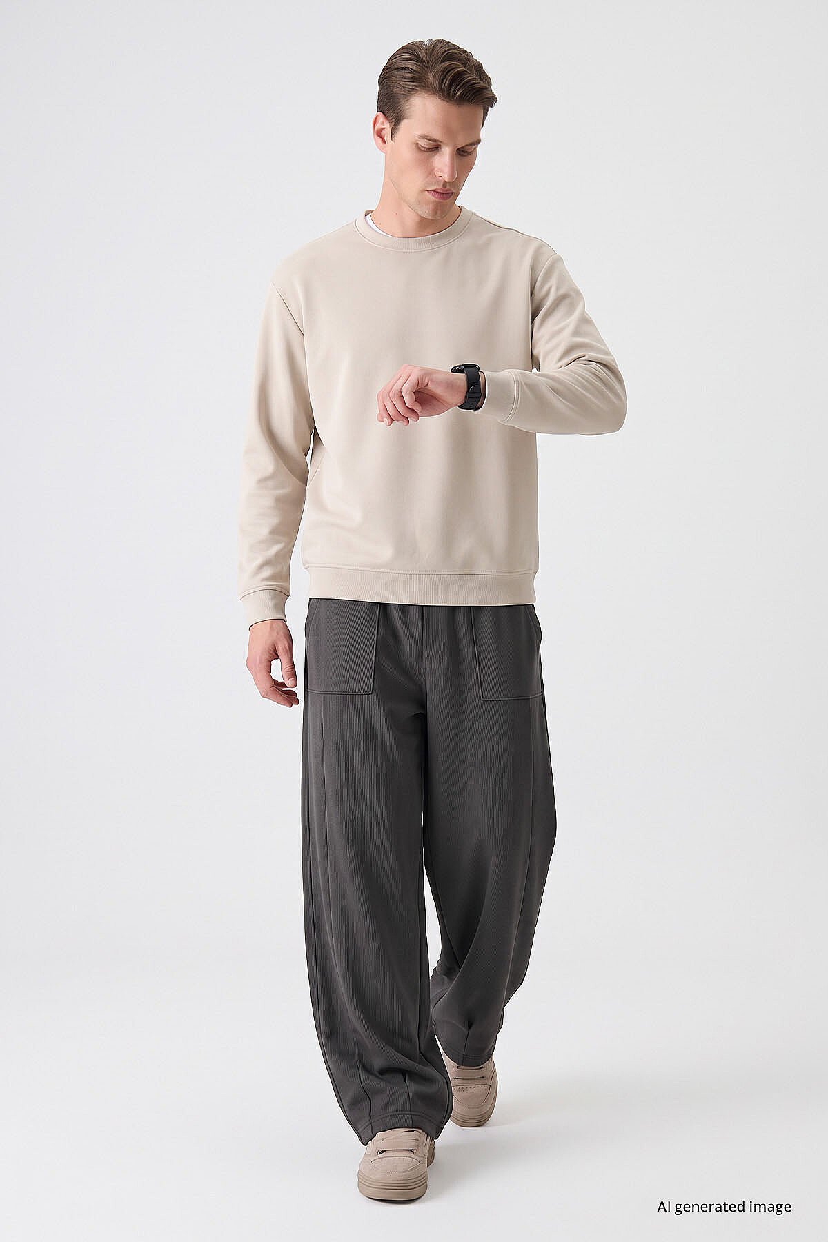 Koyu Gri Balon Fit Erkek Eşofman Alt - 82205 - TOMMYLIFE (1)