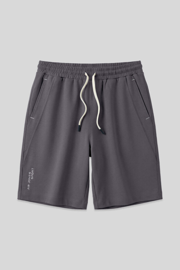 Koyu gri Pamuklu Kalın Yumuşak Dokulu Standart Fit Basic Erkek Şort - 81278 - 1