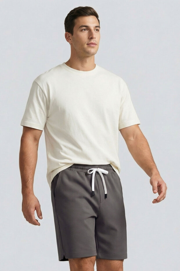 Koyu Gri Standart Fit Basic Arka Cepli Erkek Şort - 88314 - 3