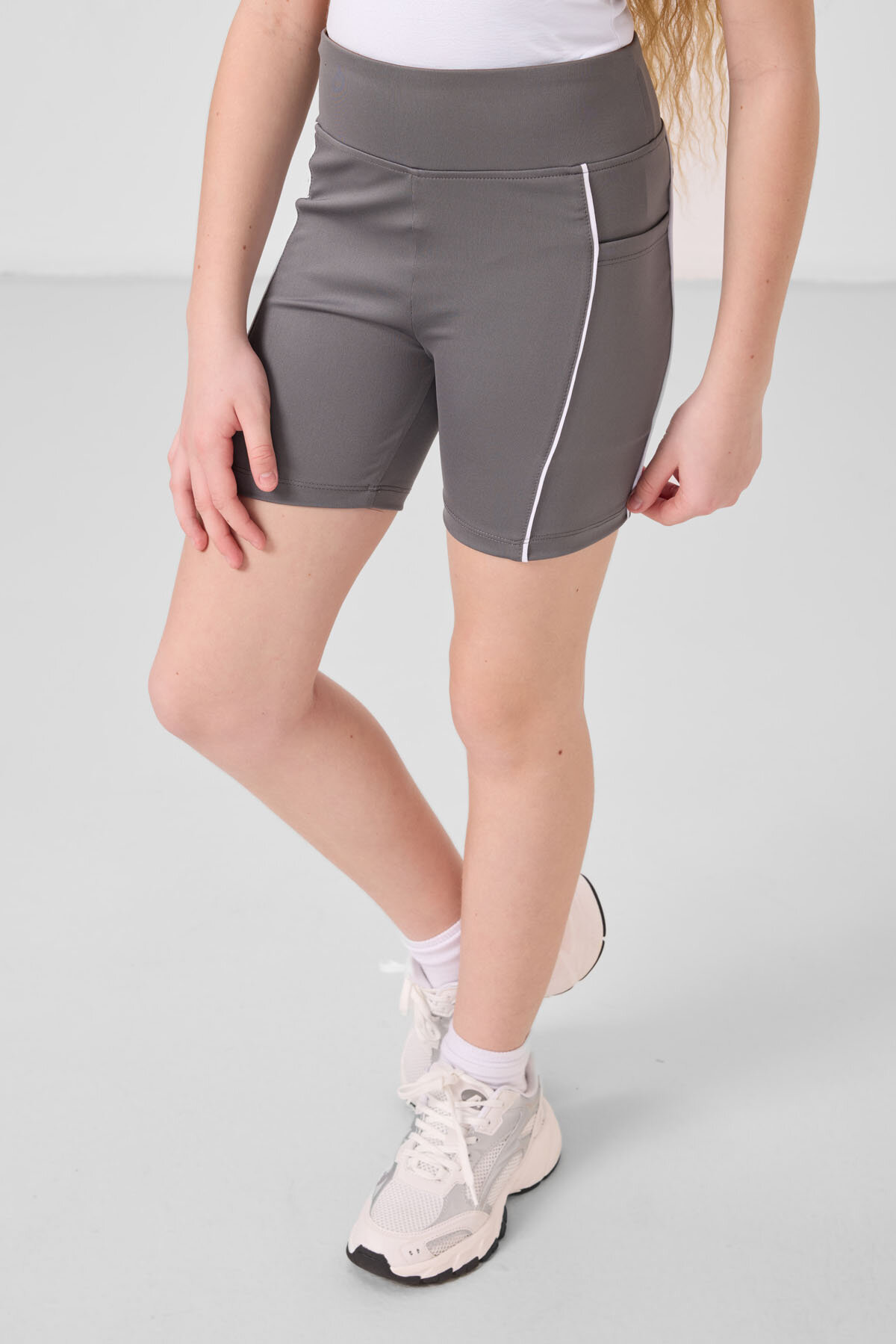 Koyu Gri Esnek Standart Fit Basic Performans Kız Çocuk Tayt - 75189 - TOMMYLIFE