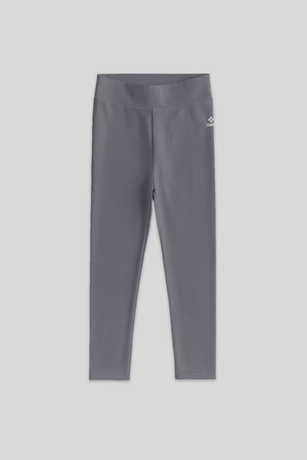 Koyu Gri Yüksek Bel Dar Paça Kız Çocuk Tayt - 75047 - 1