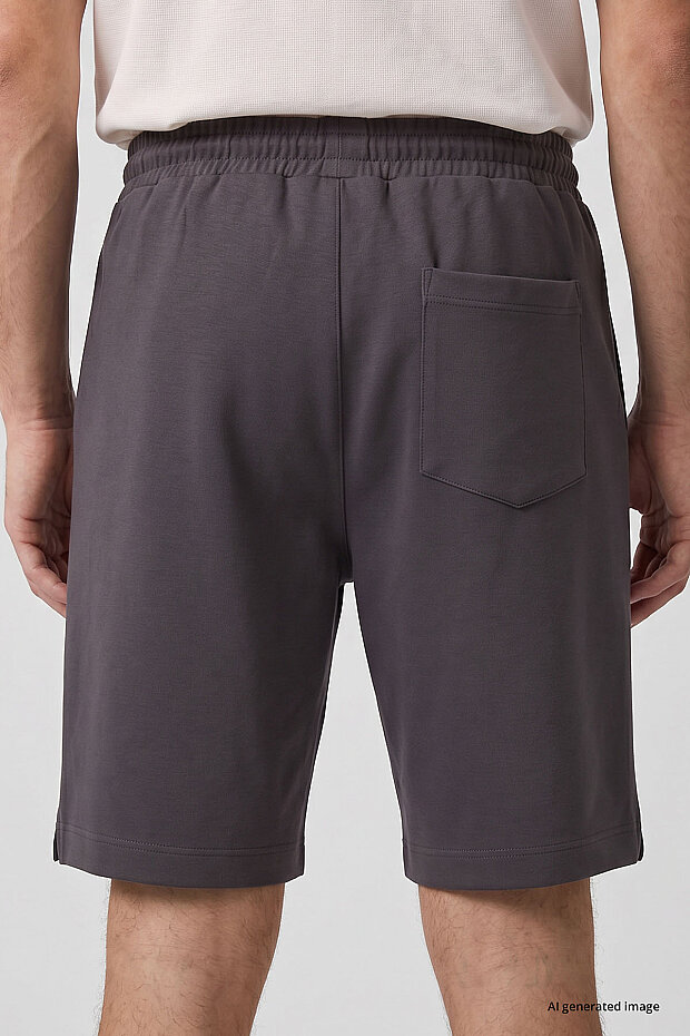 Koyu Gri Standart Fit Basic Arka Cepli Erkek Şort - 81314 - 6