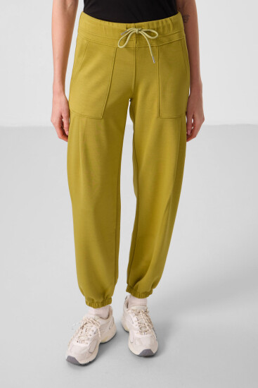 Koyu Hardal Yumuşak Dokulu Cep Detaylı Rahat Form Kadın Pantolon - 94672 - TOMMYLIFE (1)