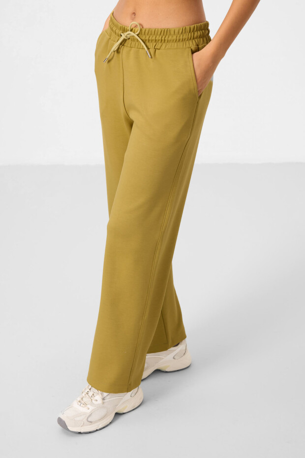 Koyu Hardal Yumuşak Dokulu Kapüşonlu Oversize Kadın Eşofman Tunik Takım - 95348 - 3