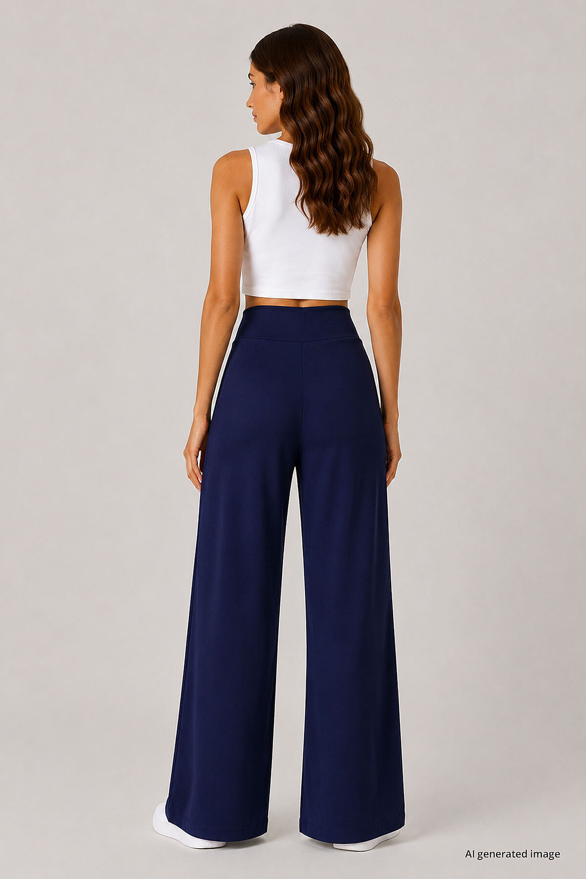 Koyu Mor Comfort Fit Geniş Paça Korsajlı Palazzo Kadın Pantolon - 94681 - TOMMYLIFE (1)