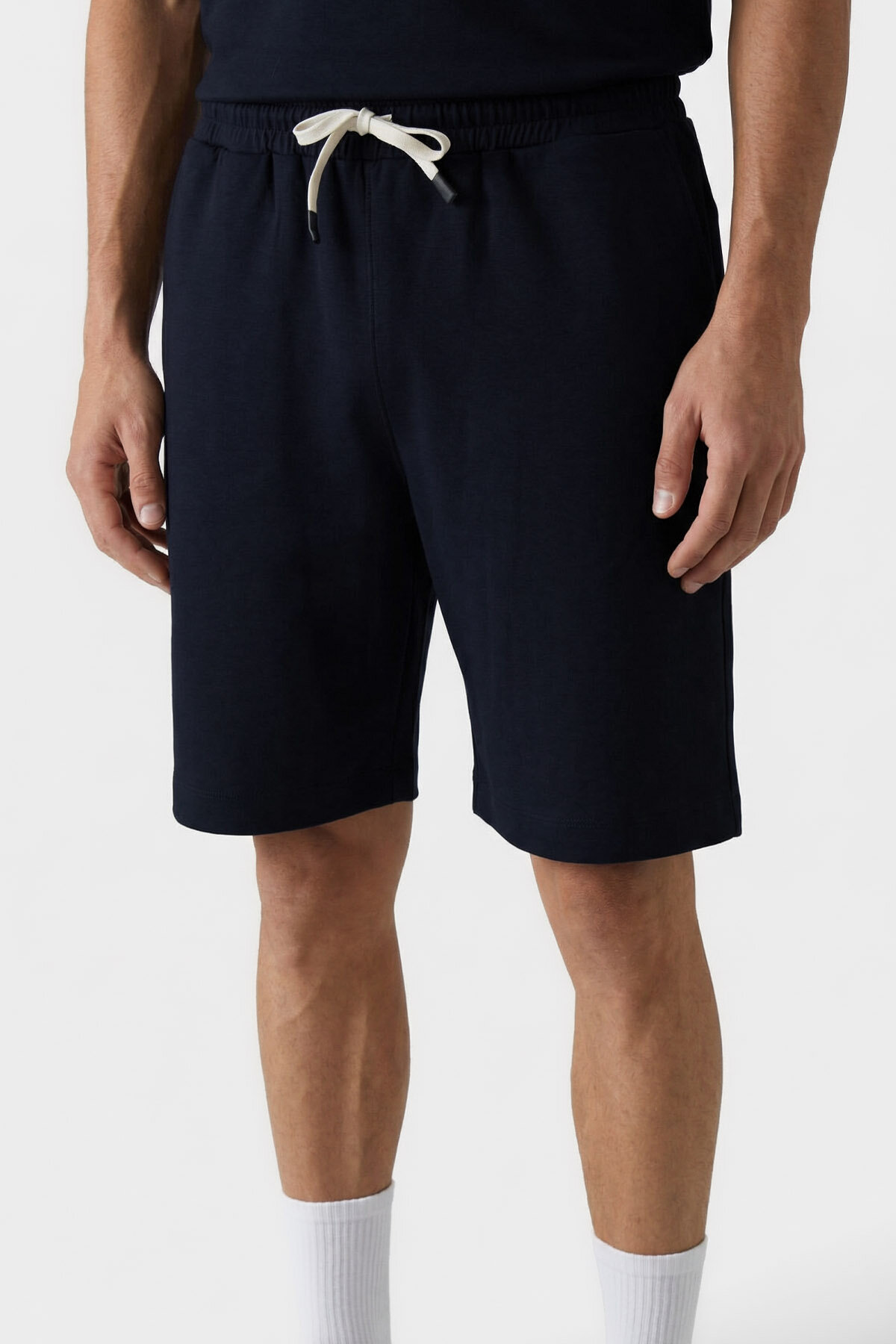 Lacivert Oversize Fit Basic Erkek Şort Takım - 85292 - TOMMYLIFE (1)