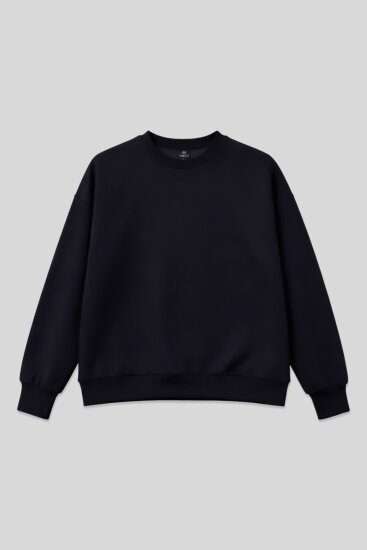 Lacivert Basic O Yaka Oversize Kadın Sweatshirt - 97053 - TOMMYLIFE (1)