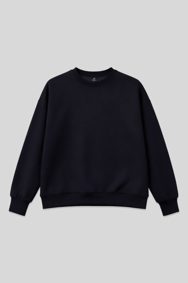 Lacivert Basic O Yaka Oversize Kadın Sweatshirt - 97053 - 2