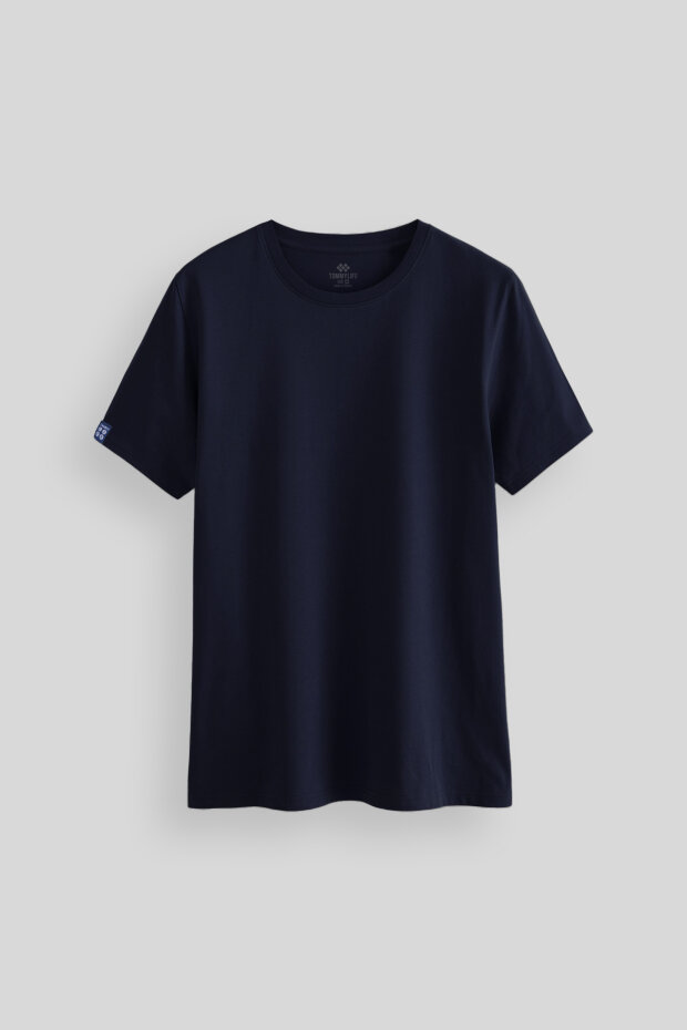 Lacivert Erkek Basic Kısa Kol Standart Kalıp O Yaka T-shirt - 87911 - 2