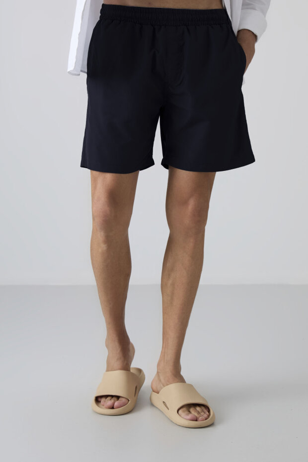 Lacivert Hızlı Kuruyan Standart Fit Erkek Deniz Şortu - 81237 - 3