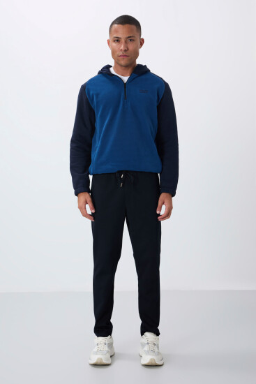 Lacivert Yüzeyi Dokulu Standart Fit Erkek Eşofman Alt - 82155 - Air Jones (1)