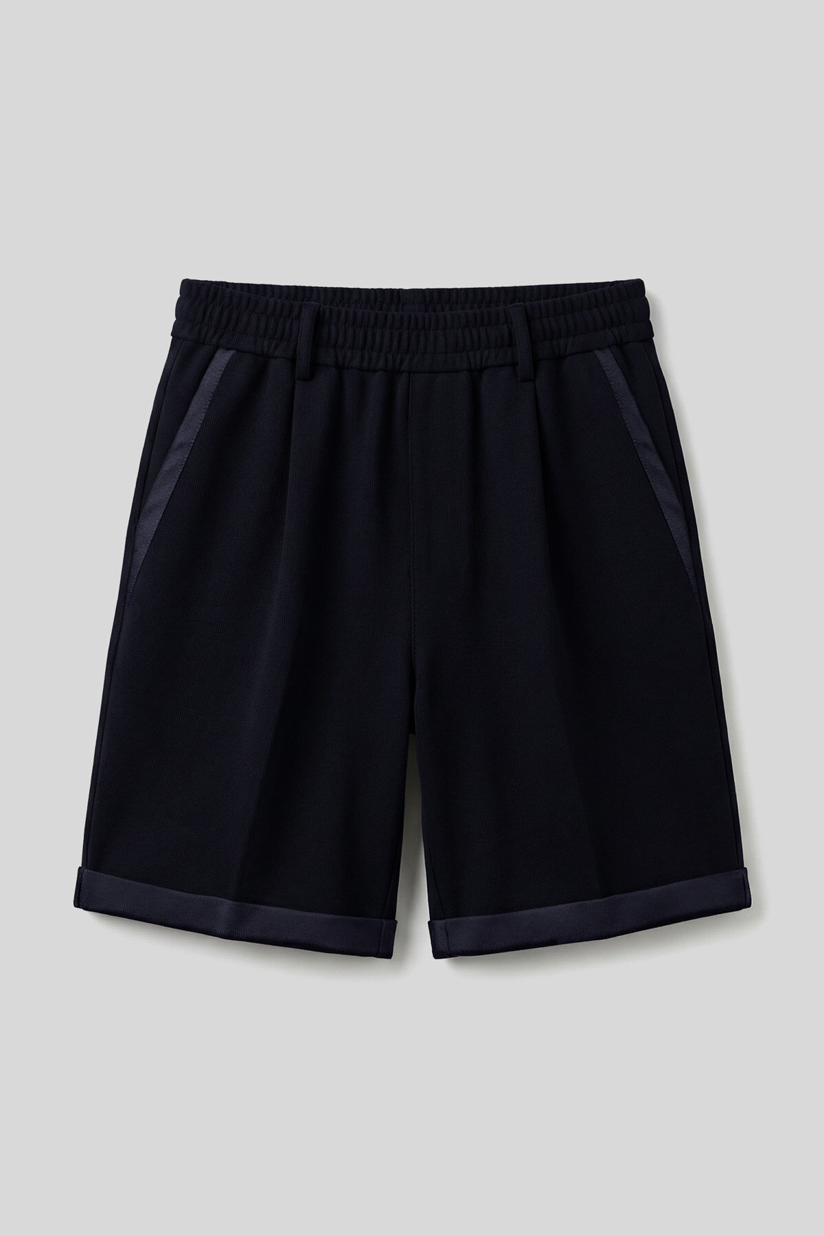 Lacivert Oversize Fit Basic Kemer Detaylı Erkek Şort - 81285 - TOMMYLIFE (1)