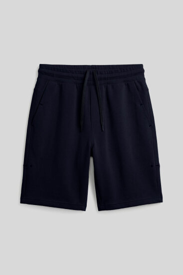 Lacivert Rahat Form Bağcıklı Cep Detaylı Battal Büyük Beden Erkek Şort - 81297 