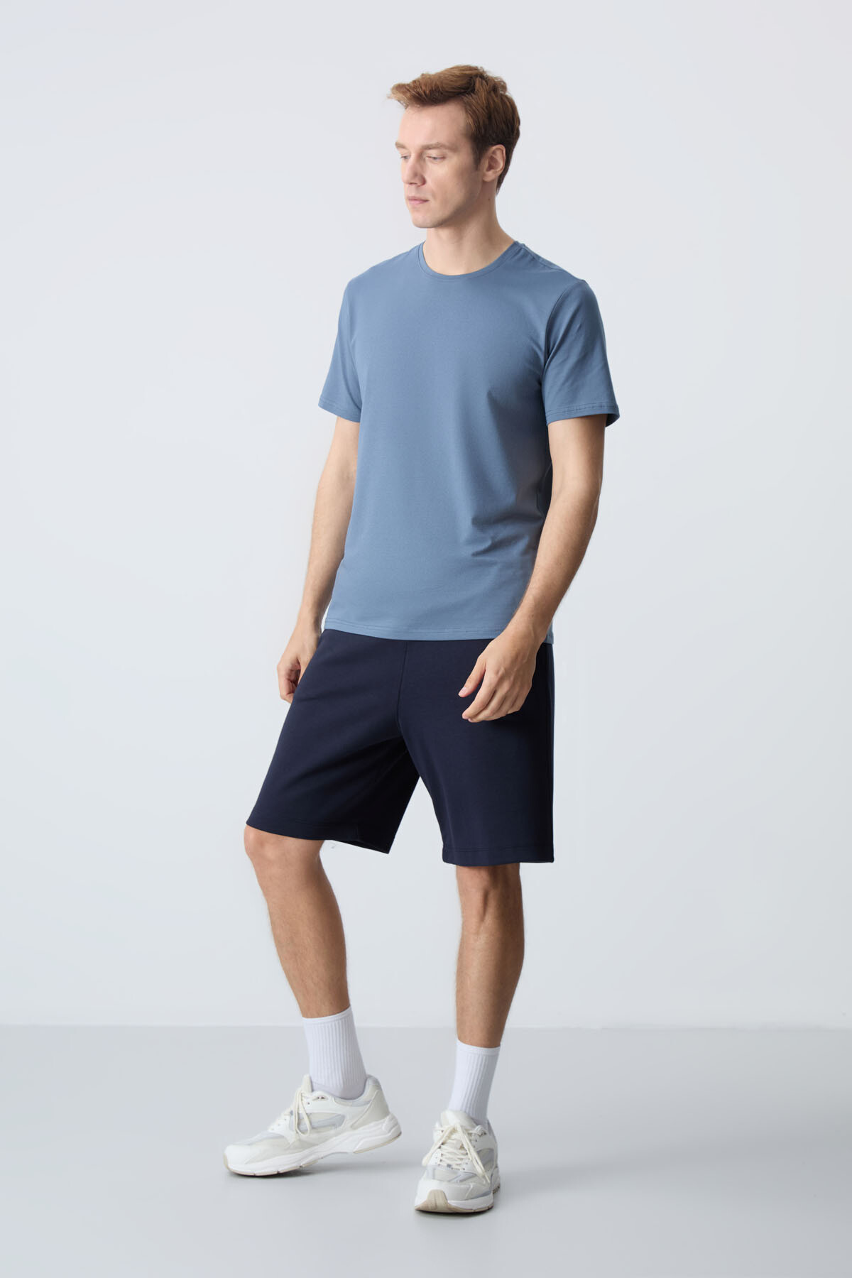 Lacivert Pamuklu Kalın Yumuşak Dokulu Standart Fit Basic Erkek Şort - 81275 - Air Jones