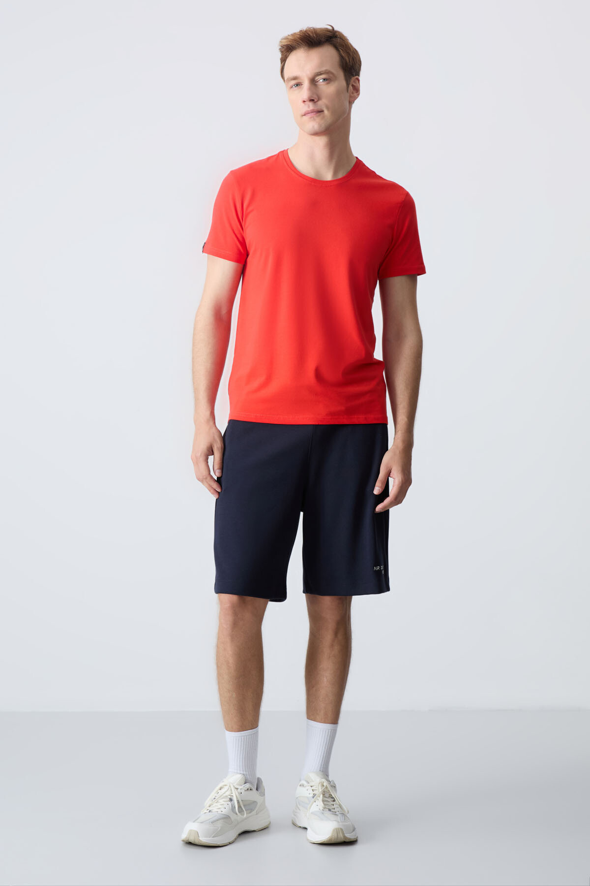 Lacivert Pamuklu Kalın Yumuşak Dokulu Standart Fit Basic Erkek Şort - 81276 - Air Jones (1)