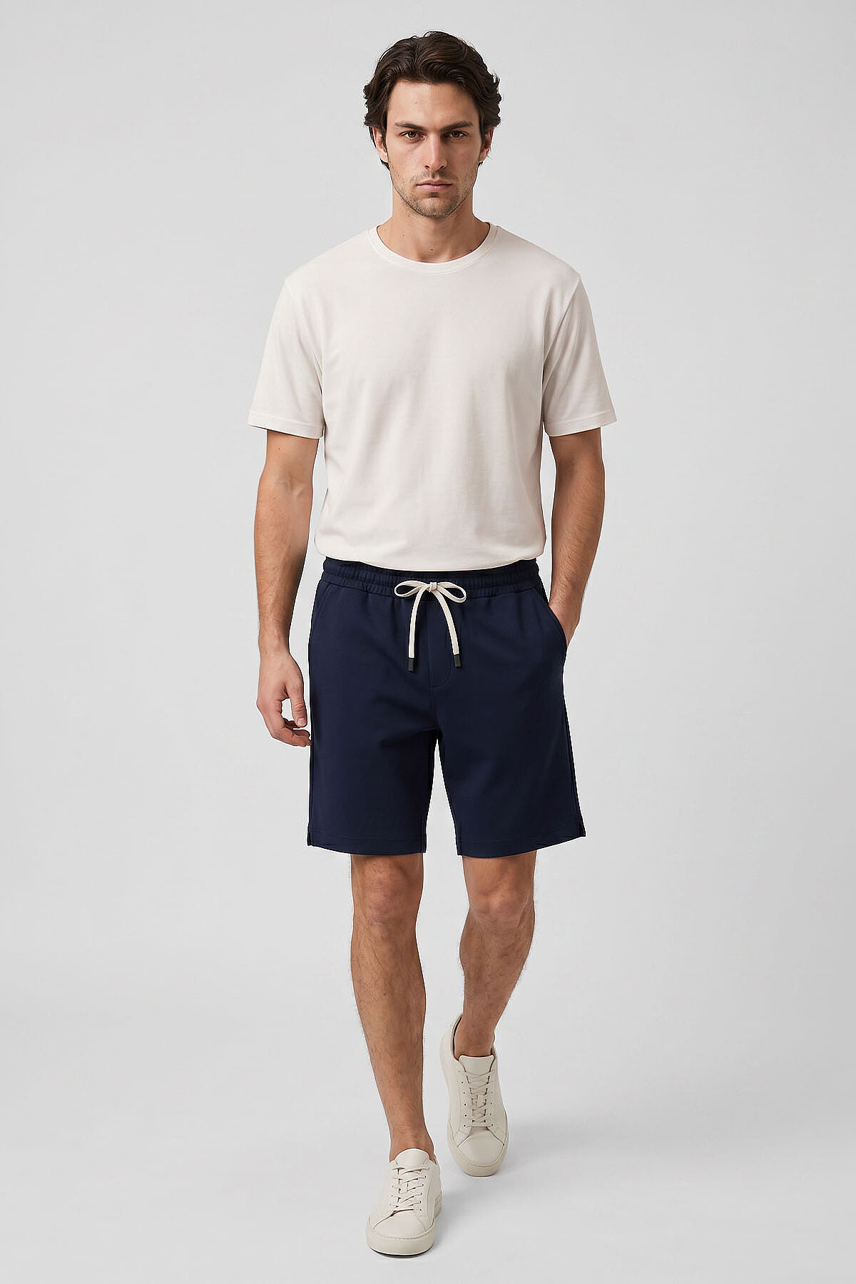 Lacivert Standart Fit Basic Arka Cepli Erkek Şort - 81314 - TOMMYLIFE