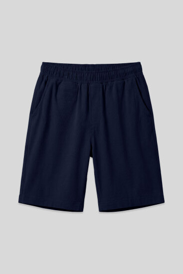 Lacivert Standart Fit Dokuma Hafif Esnek Chino Erkek Şort - 81290 