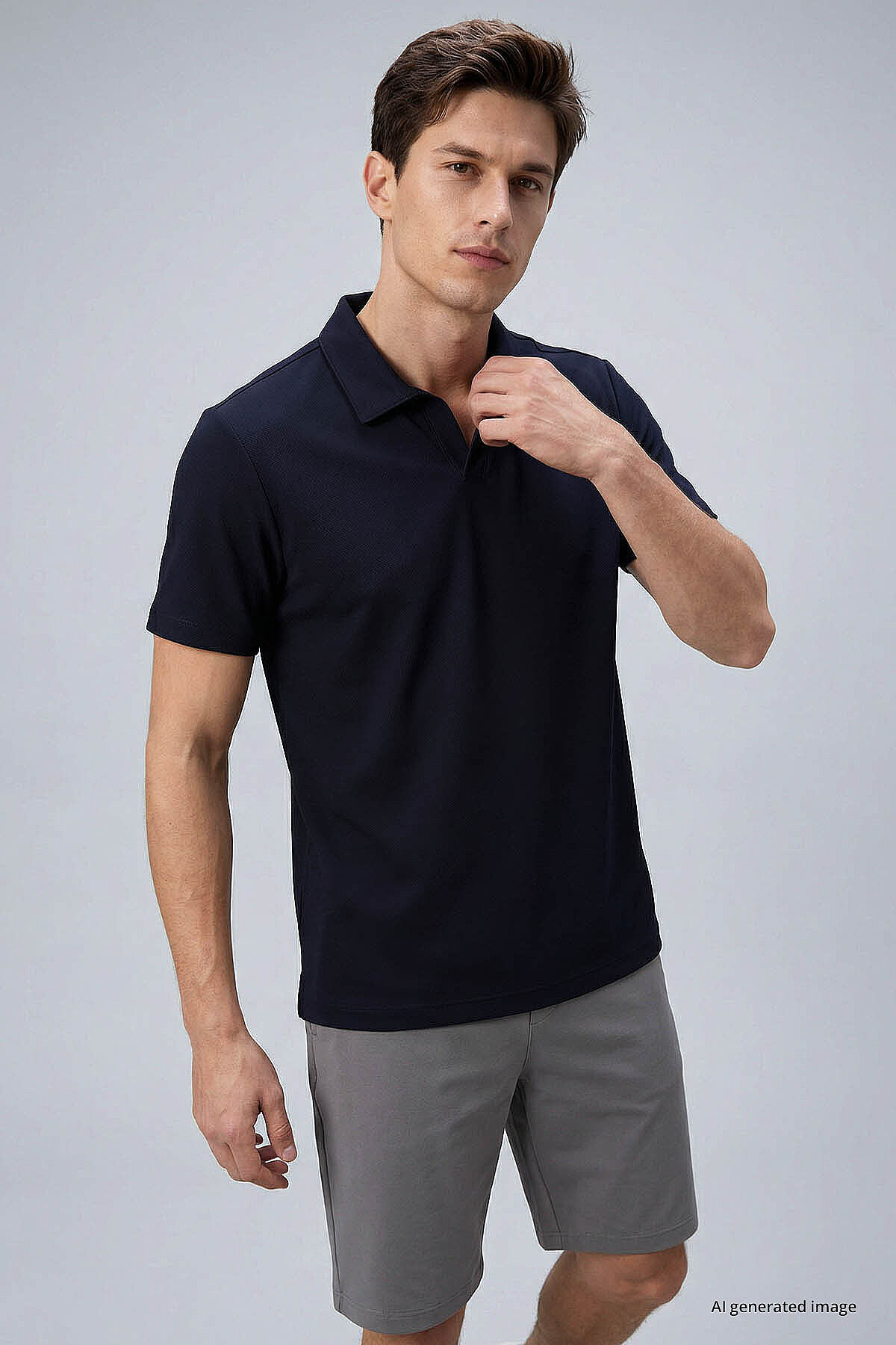 Lacivert Rahat Form Yumuşak Dokulu Polo Yaka Erkek T-Shirt - 88496 - TOMMYLIFE