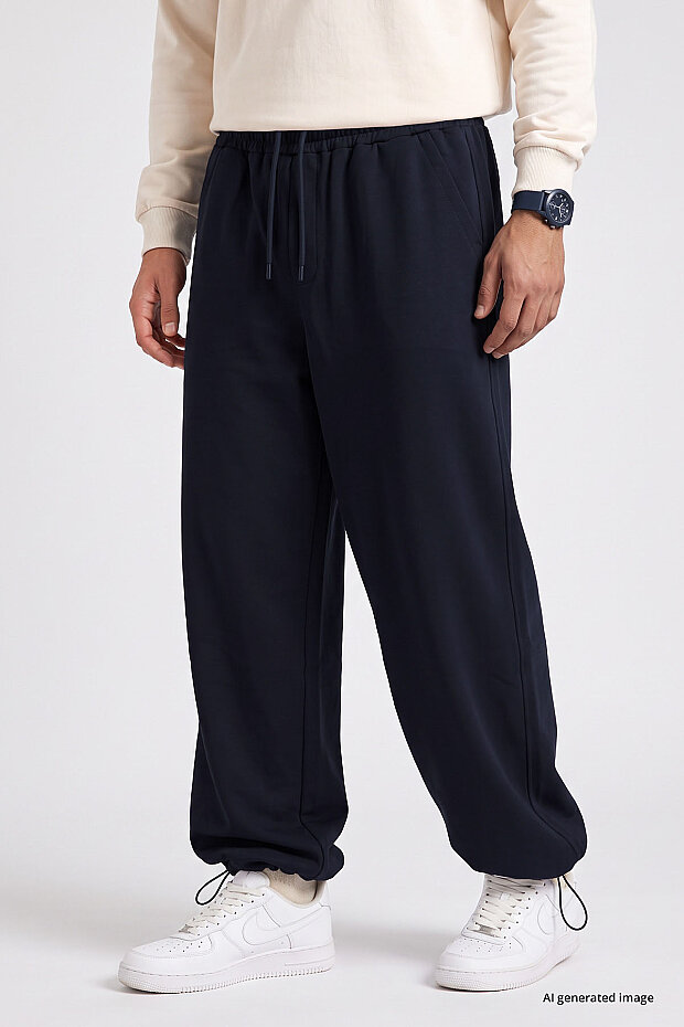 Lacivert Lastikli Erkek Baggy Eşofman Alt - 82200 - 2