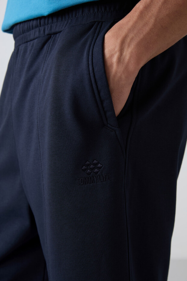 Lacivert Pamuklu Kalın Yumuşak Dokulu Comfort Fit Basic Erkek Şort - 81261 - 3
