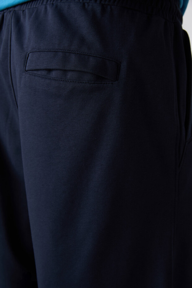 Lacivert Pamuklu Kalın Yumuşak Dokulu Comfort Fit Basic Erkek Şort - 81261 - 4