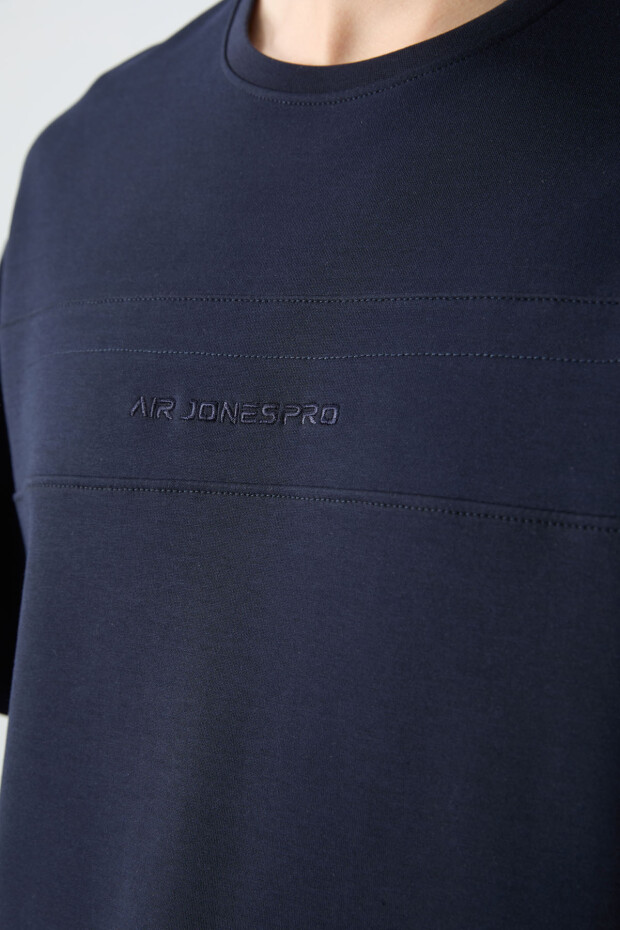 Lacivert Pamuklu Kalın Yumuşak Dokulu Oversize Fit Basic Erkek Eşofman Takım - 85261 - 5