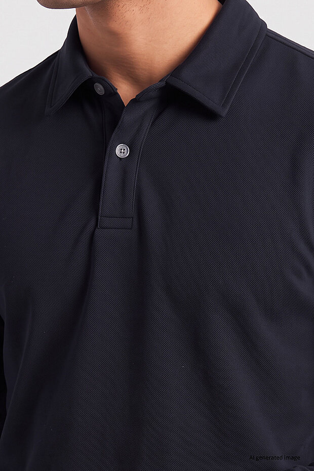 Lacivert Rahat Form Basic Erkek Polo Yaka T-Shirt - 88512 - 2