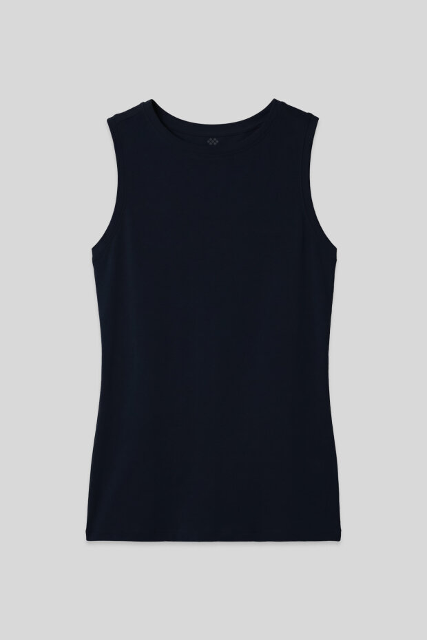 Lacivert Slim Fit Basic O Yaka Sıfır Kol Kadın Atlet - 97313 - 2