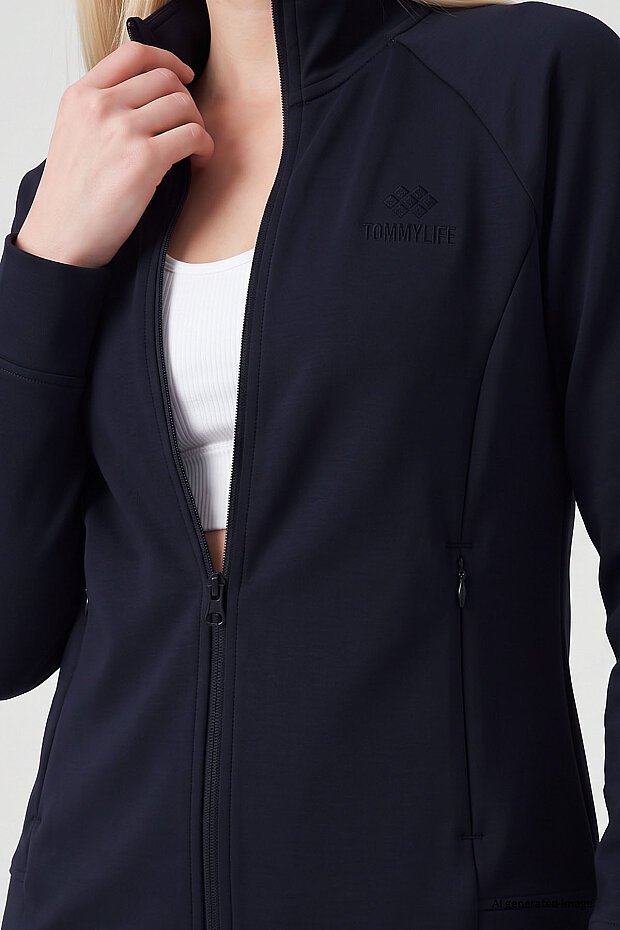 Lacivert Slim Fit Kadın Eşofman Takım - 95357 - 3