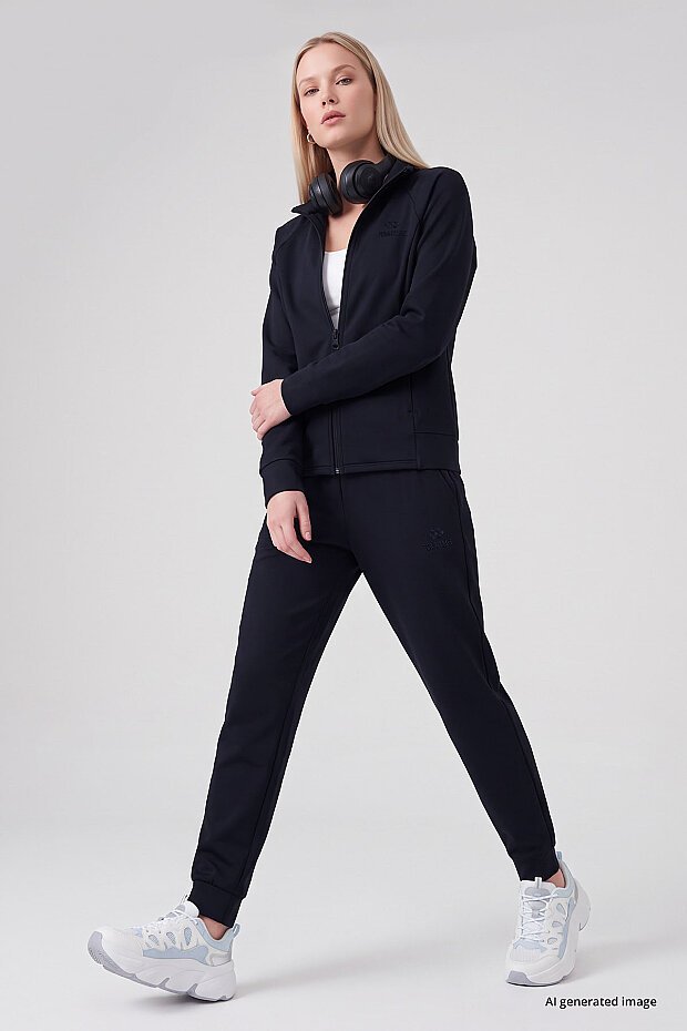 Lacivert Slim Fit Kadın Eşofman Takım - 95357 - 1