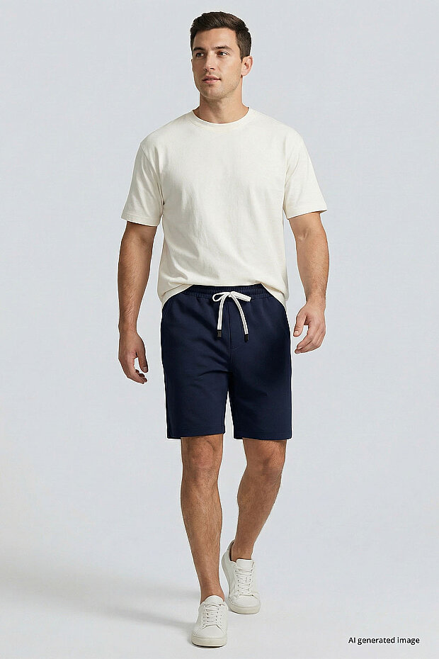 Lacivert Standart Fit Basic Arka Cepli Erkek Şort - 81314 - 1