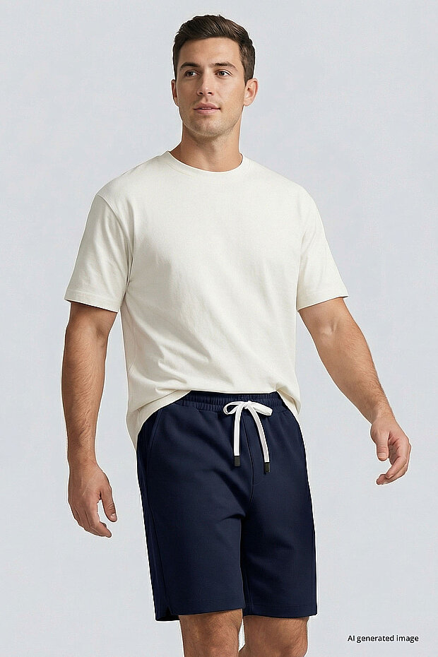 Lacivert Standart Fit Basic Arka Cepli Erkek Şort - 81314 - 4