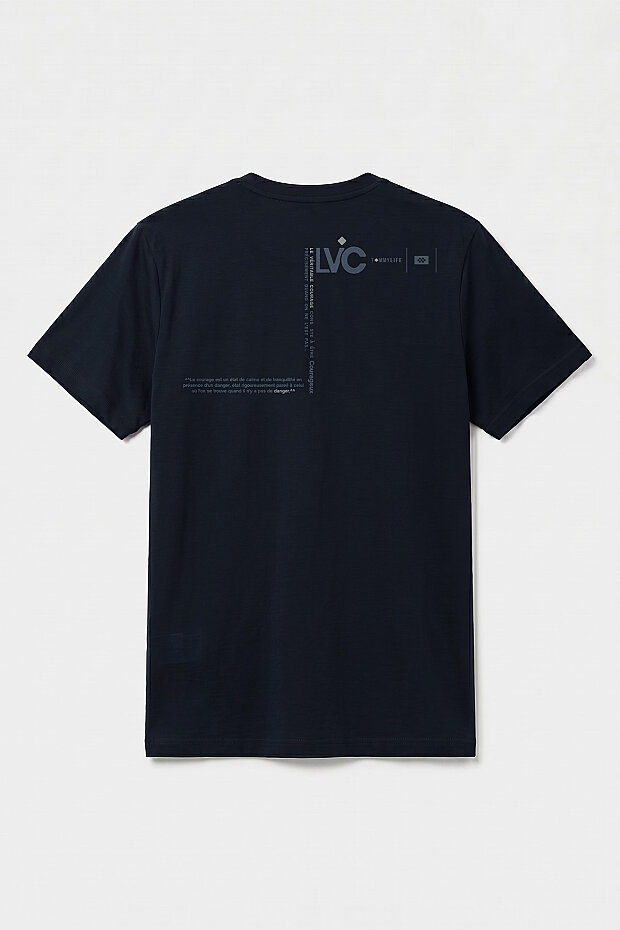 Lacivert Standart Fit Baskılı Kısa Kollu Erkek T-Shirt - 88440 - 2