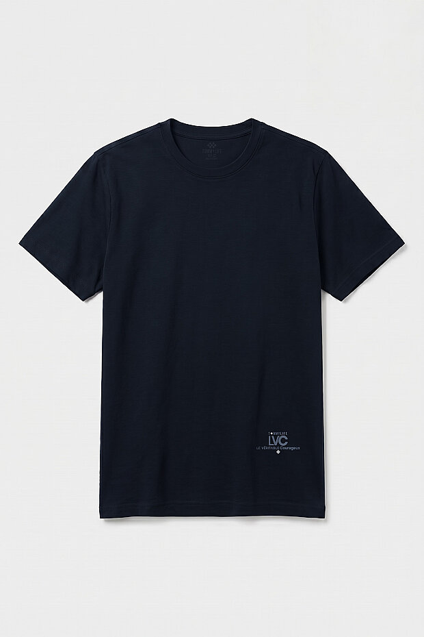 Lacivert Standart Fit Baskılı Kısa Kollu Erkek T-Shirt - 88440 - 1