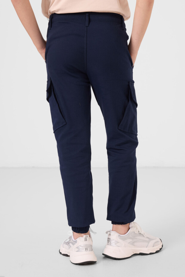 Lacivert Standart Fit Dokuma Hafif Esnek Chino Erkek Çocuk Pantolon - 11271 - 5