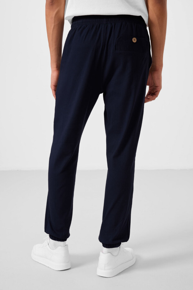Lacivert Standart Fit Dokuma Hafif Esnek Chino Erkek Pantolon - 82176 - 7