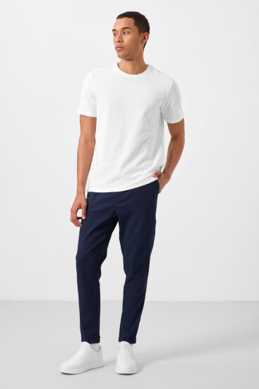 Lacivert Standart Fit Dokuma Hafif Esnek Chino Erkek Pantolon - 82178 