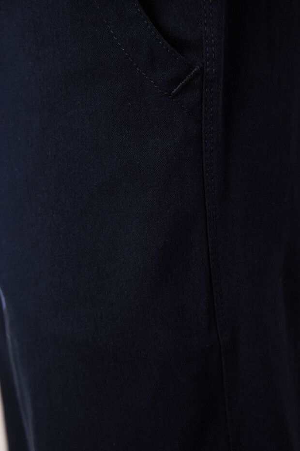 Lacivert Standart Fit Dokuma Hafif Esnek Chino Erkek Pantolon - 82180 - 6