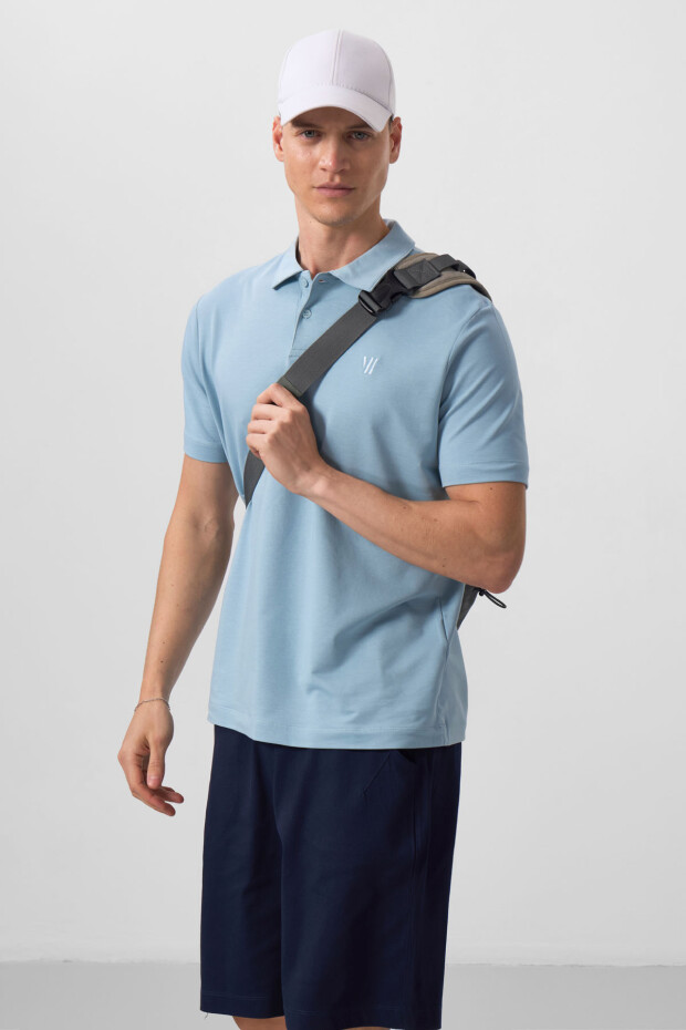 Lacivert Standart Fit Dokuma Hafif Esnek Chino Erkek Şort - 81290 - 4