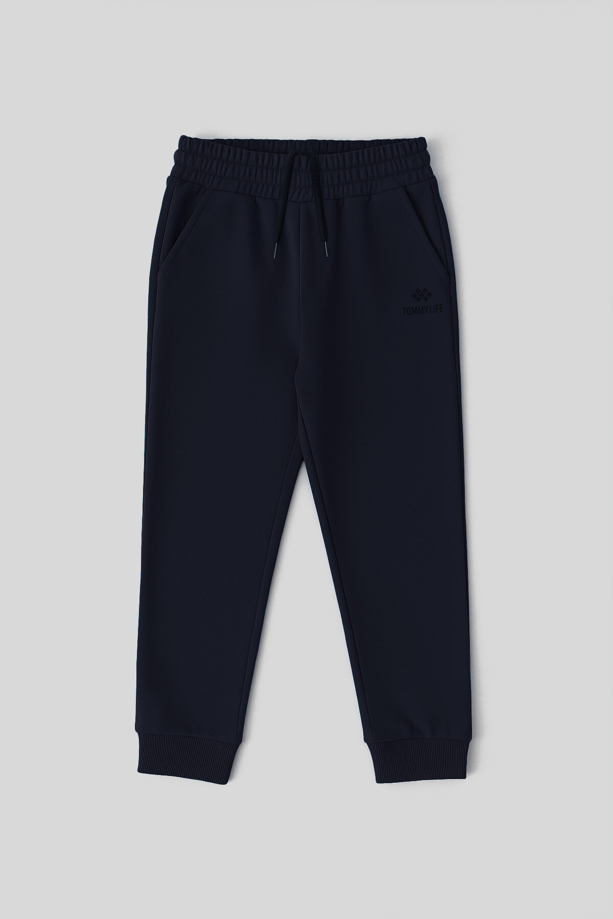 Lacivert Standart Fit Manşetli İnce Erkek Çocuk Eşofman Alt - 11062 - TOMMYLIFE (1)