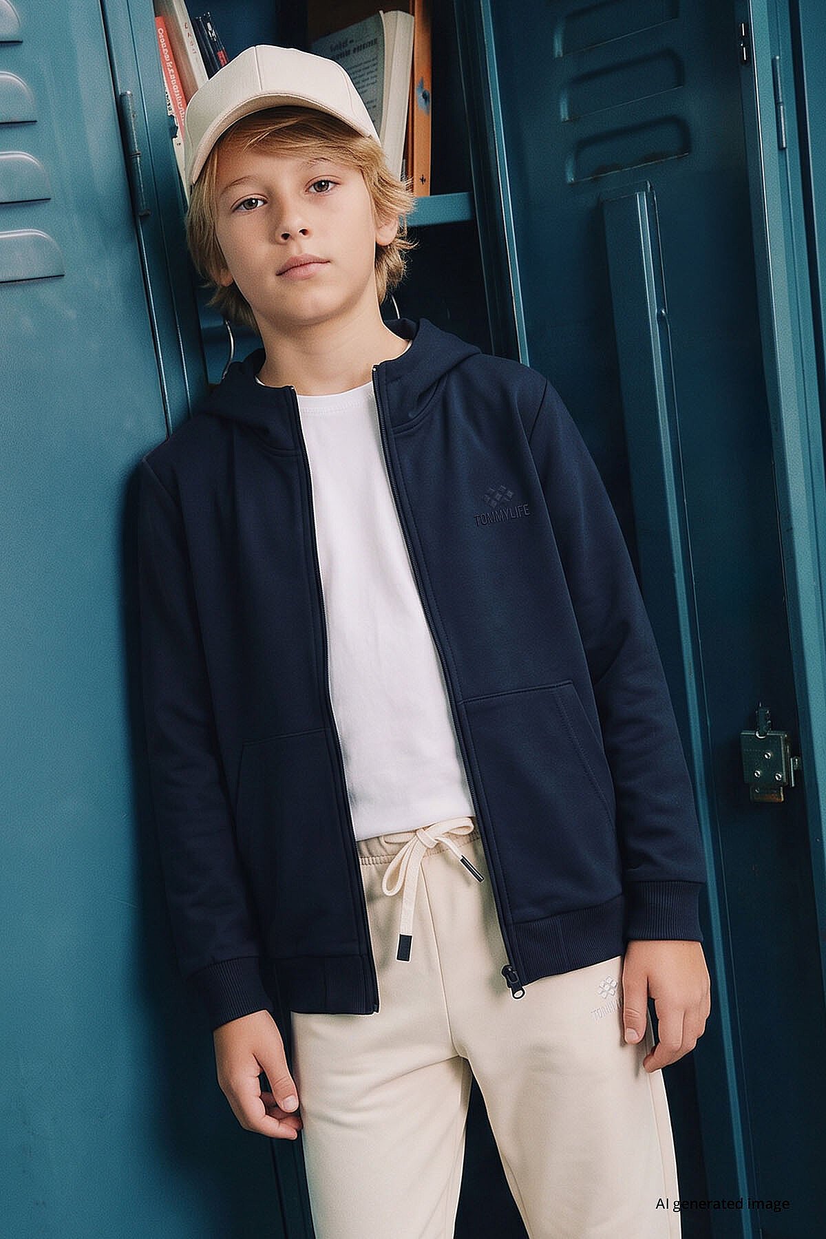 Lacivert Standart Kalıp Basic Erkek Çocuk Sweatshirt - 11336 - TOMMYLIFE