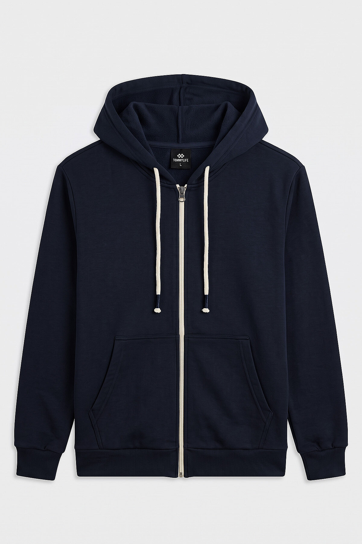 Lacivert Standart Kalıp Basic Fermuarlı Erkek Sweatshirt - 88514 - TOMMYLIFE