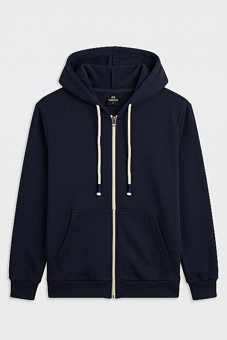 Lacivert Standart Kalıp Basic Fermuarlı Erkek Sweatshirt - 88514 