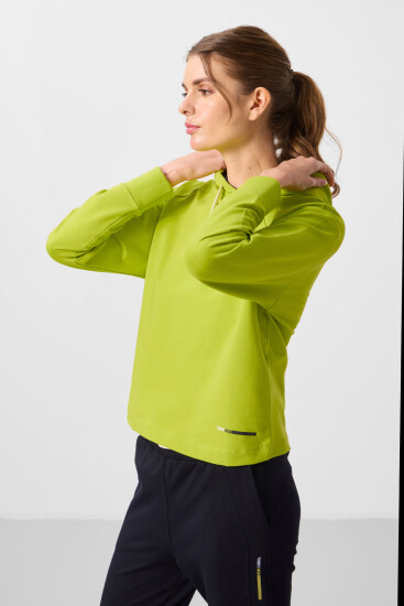 Lime Yeşil-Lacivert Kapüşonlu Oversize Kadın Eşofman Takım - 95336 - TOMMYLIFE (1)