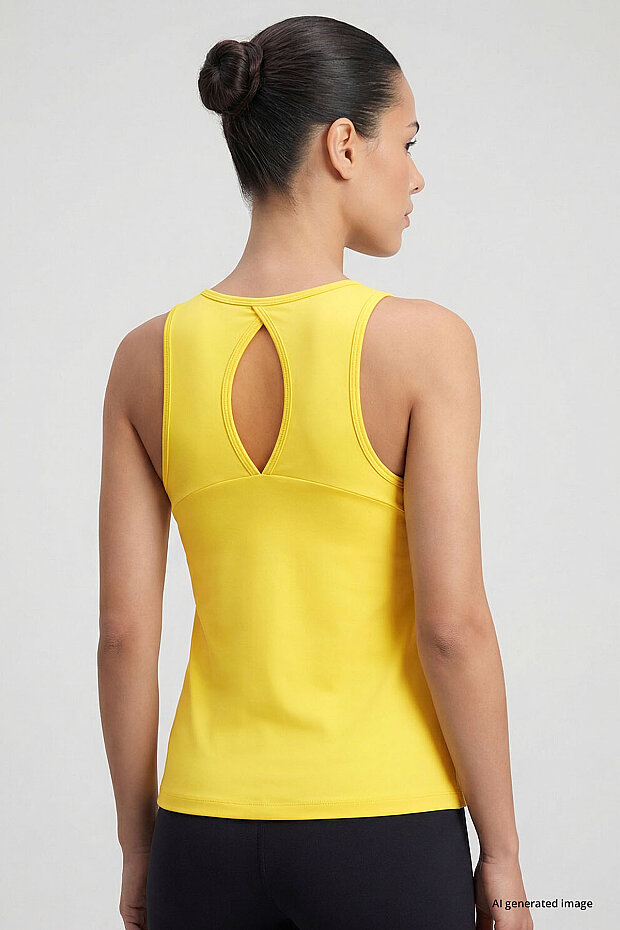 Limon Standart Fit Çapraz Sırt Detaylı Kadın Spor Atlet - 97296 - 5